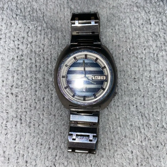 1974 BULOVA Accurton Vintage Day Date Retro Mens Stainless Steel Watch - Picture 3 of 14